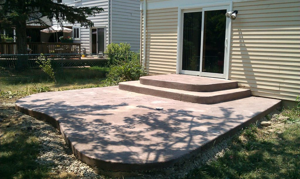 The patio before landscaping or final finish