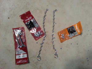 Chains, S hooks, etc. for attaching the light fixture