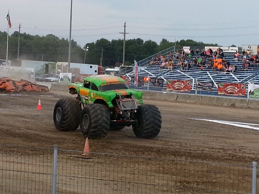 That's right, monster truck, drive away