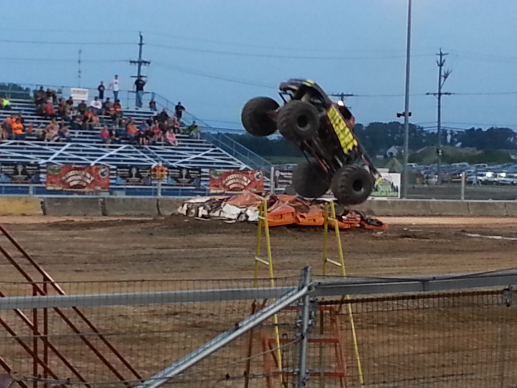 It's another monster truck jumping