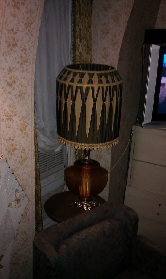 A lacy lamp straight from the Addams Family