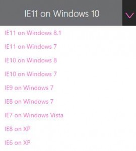 Available versions of Internet Explorer