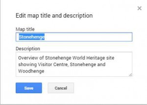 Dialog for editing the map title and description