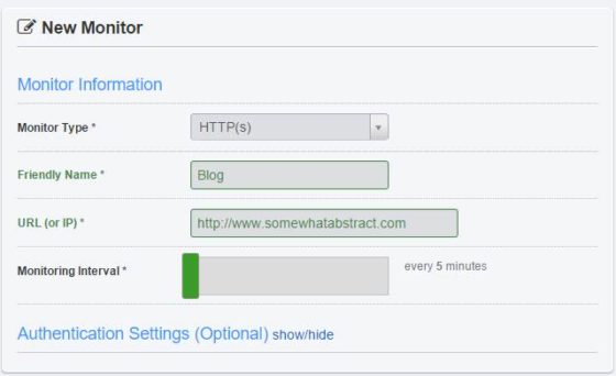 Setting up a monitor on an HTTP(s) URL