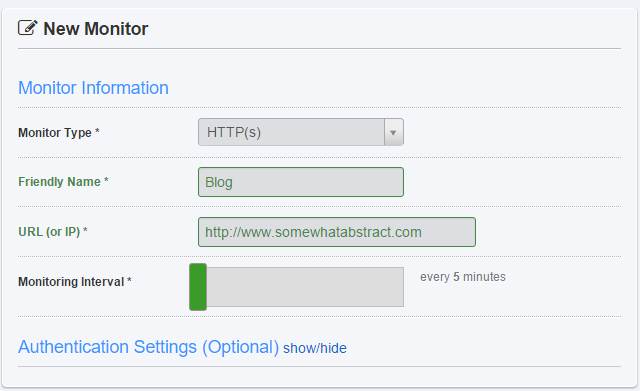 Setting up a monitor on an HTTP(s) URL