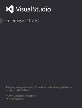 Visual Studio 2017 RC splash