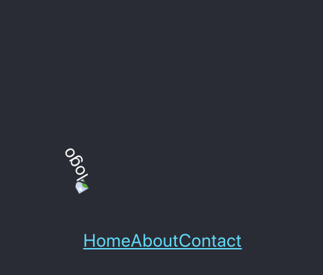 Animation showing the app hydrated with an image placeholder rotating the center of the app instead of the image that should have loaded.